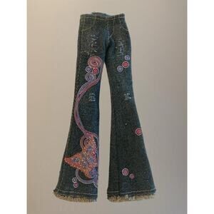 Bratz Doll Clothes Pixiez Breeana Jeans Frayed Hem Glitter Butterfly Trousers